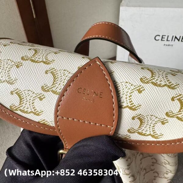 AAA+ CELINE MEDIUM BACKPACK FOLCO in Triomphe Canvas and calfskin Replica | 1:1 Copy with In-Hand Pics