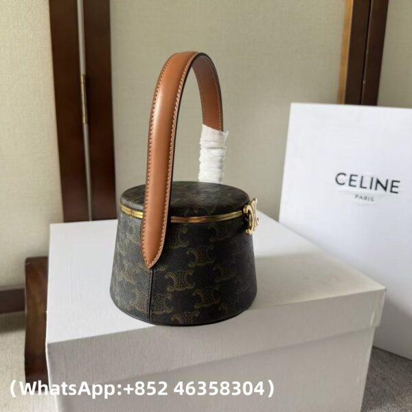 AAA+ CELINE NINA MINAUDIERE in LAMBSKIN WITH TRIOMPHE CANVAS PRINT AND CALFSKIN Replica | 1:1 Copy with In-Hand Pics