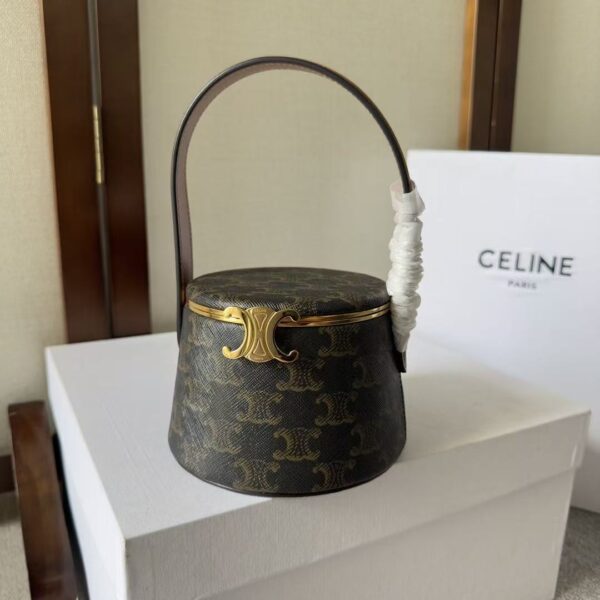 AAA+ CELINE NINA MINAUDIERE in LAMBSKIN WITH TRIOMPHE CANVAS PRINT AND CALFSKIN Replica | 1:1 Copy with In-Hand Pics