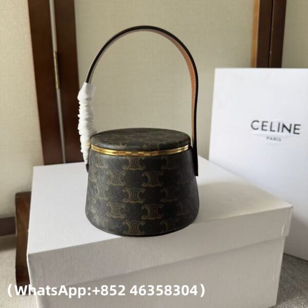 AAA+ CELINE NINA MINAUDIERE in LAMBSKIN WITH TRIOMPHE CANVAS PRINT AND CALFSKIN Replica | 1:1 Copy with In-Hand Pics