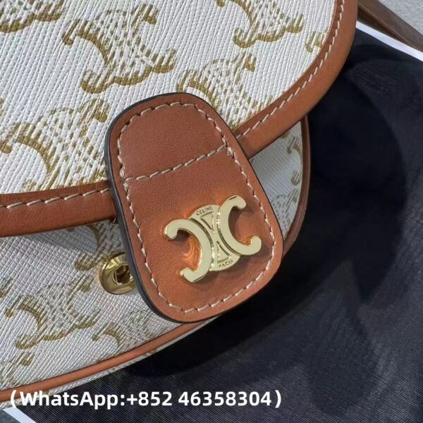 AAA+ CELINE Mini Besace IN Triomphe Canvas and calfskin Replica | 1:1 Copy with In-Hand Pics