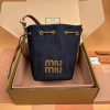 Miu Miu Denim And Leather Bucket Bag Replica Bags