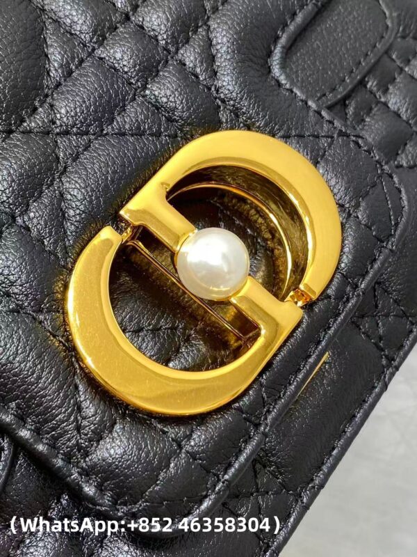 AAA+ Dior Mini Dior Jolie Top Handle Bag Black Cannage Calfskin Replica | 1:1 Copy with In-Hand Pics