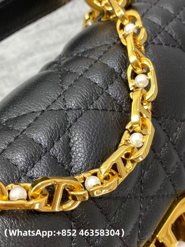 AAA+ Dior Mini Dior Jolie Top Handle Bag Black Cannage Calfskin Replica | 1:1 Copy with In-Hand Pics