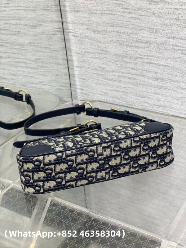 AAA+ Dior 30 Montaigne Wanderlust Mini Bag Bule Dior Oblique Jacquard and Smooth Calfskin Replica | 1:1 Copy with In-Hand Pics