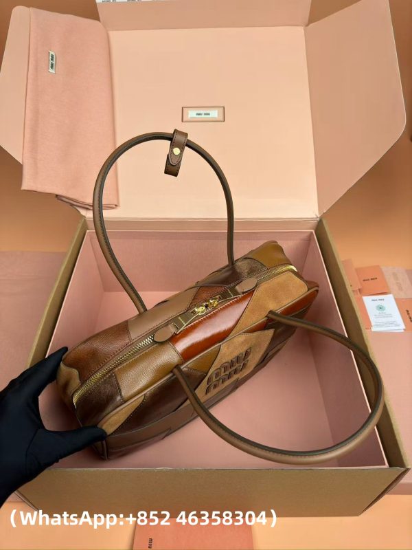 Miu Miu Leather patchwork Beau bag Replica Bags
