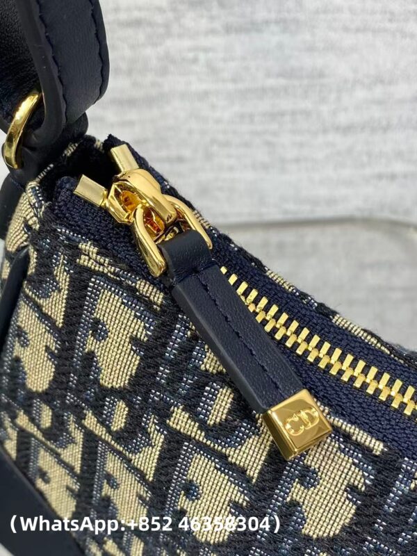 AAA+ Dior 30 Montaigne Wanderlust Mini Bag Bule Dior Oblique Jacquard and Smooth Calfskin Replica | 1:1 Copy with In-Hand Pics