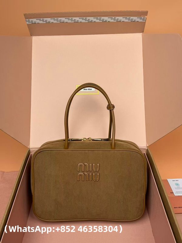 Miu Miu Beau corduroy top-handle bag Replica Bags