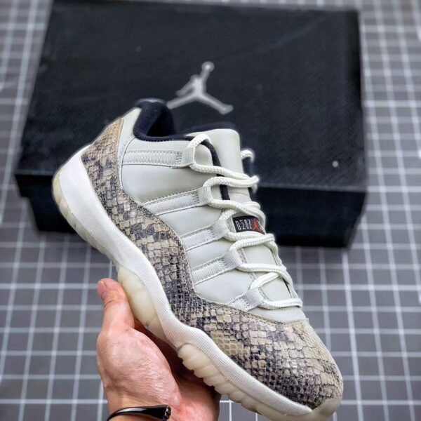 AAA+ Jordan 11 Retro Low 'Light Bone Snakeskin' Replica Sneakers – 1:1 Best Copy with In-Hand Photos