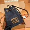 Miu Miu Denim And Leather Bucket Bag Replica Bags