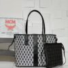 AAA+ MCM Reversible Liz Shopper in Visetos, Black Replica | 1:1 Copy with In-Hand Pics