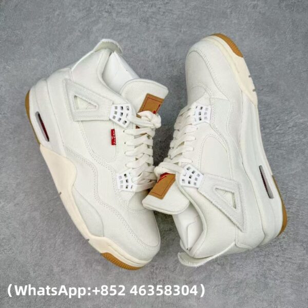 AAA+ Levi's x Jordan 4 Retro 'White Denim' AO2571 100 Replica Sneakers – 1:1 Best Copy with In-Hand Photos