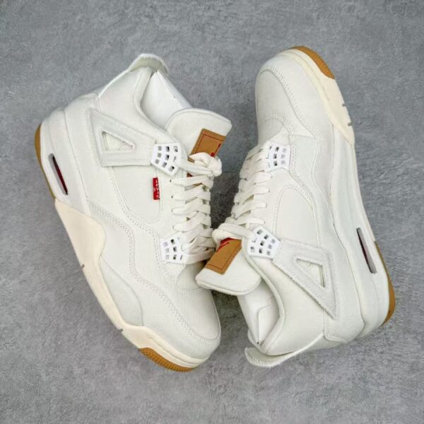 AAA+ Levi's x Jordan 4 Retro 'White Denim' AO2571 100 Replica Sneakers – 1:1 Best Copy with In-Hand Photos