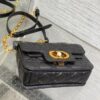 AAA+ Dior Mini Dior Jolie Top Handle Bag Black Cannage Calfskin Replica | 1:1 Copy with In-Hand Pics