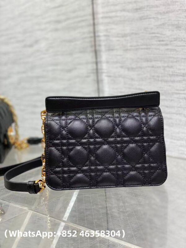 AAA+ Dior Mini Dior Jolie Top Handle Bag Black Cannage Calfskin Replica | 1:1 Copy with In-Hand Pics