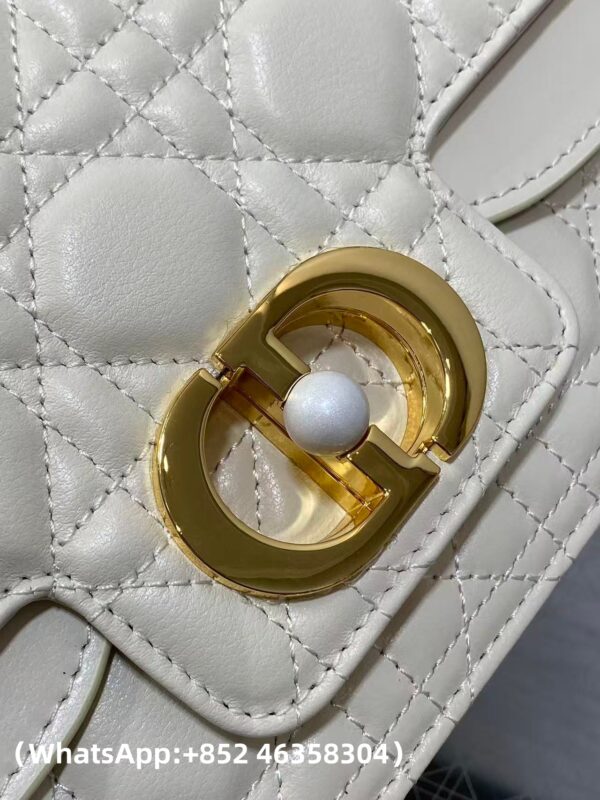 AAA+ Dior Small Dior Jolie Top Handle Bag Latte Cannage Calfskin Replica | 1:1 Copy with In-Hand Pics