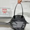 AAA+ MCM Reversible Liz Shopper in Visetos, Black Replica | 1:1 Copy with In-Hand Pics