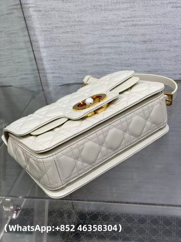 AAA+ Dior Small Dior Jolie Top Handle Bag Latte Cannage Calfskin Replica | 1:1 Copy with In-Hand Pics