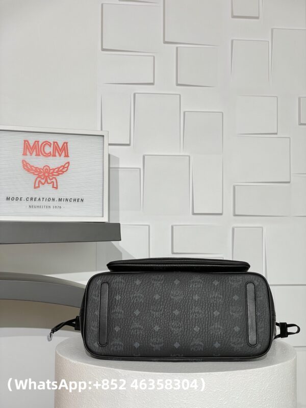 AAA+ MCM Reversible Liz Shopper in Visetos, Black Replica | 1:1 Copy with In-Hand Pics