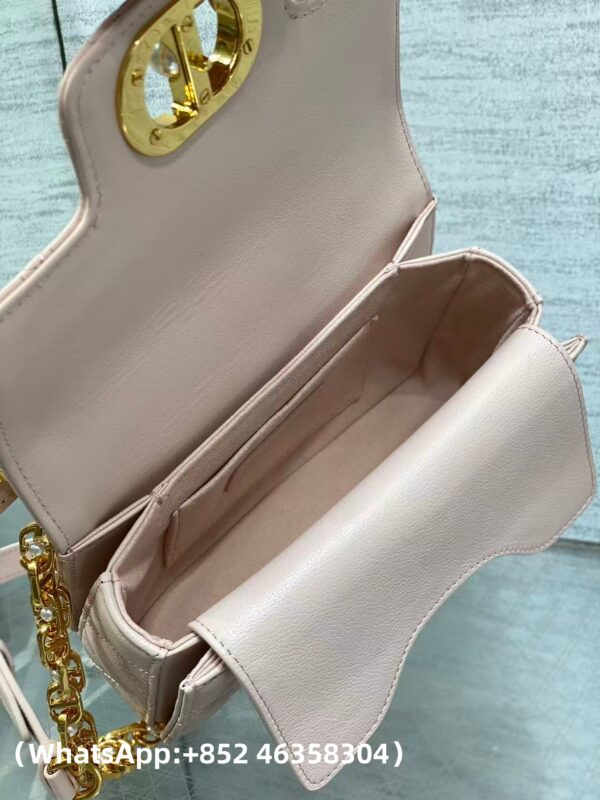 AAA+ Dior Mini Dior Jolie Top Handle Bag Powder Pink Cannage Calfskin Replica | 1:1 Copy with In-Hand Pics