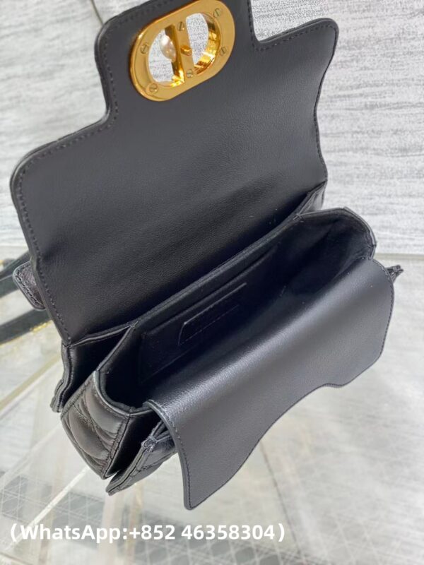 AAA+ Dior Mini Dior Jolie Top Handle Bag Black Cannage Calfskin Replica | 1:1 Copy with In-Hand Pics