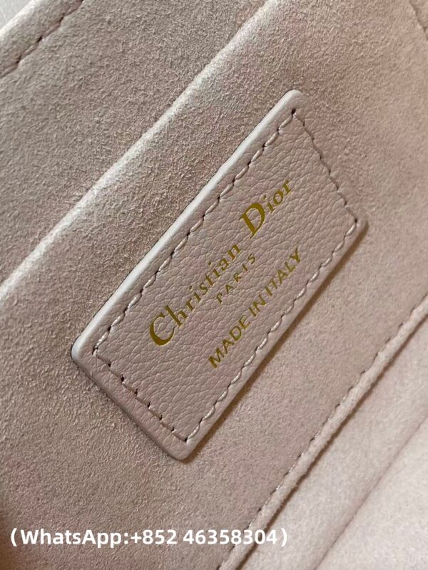 AAA+ Dior Mini Dior Jolie Top Handle Bag Powder Pink Cannage Calfskin Replica | 1:1 Copy with In-Hand Pics