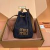 Miu Miu Denim And Leather Bucket Bag Replica Bags