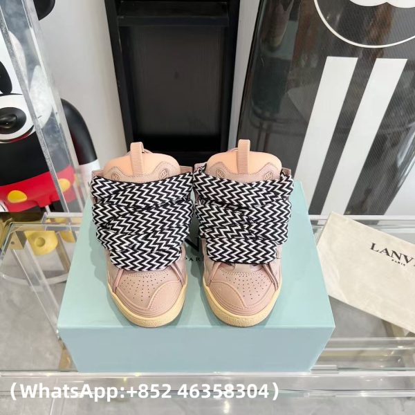 LANVIN Leather Curba Sneakers Pink Replica Sneakers