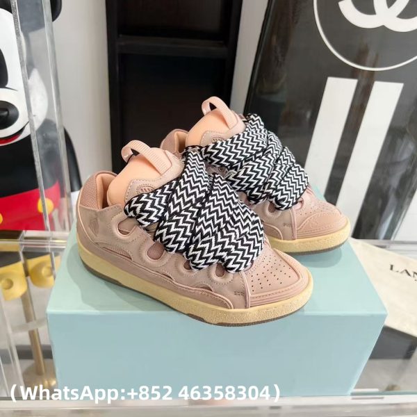 LANVIN Leather Curba Sneakers Pink Replica Sneakers
