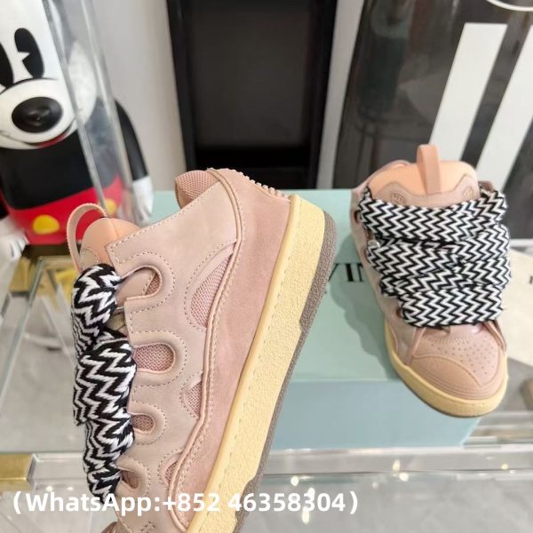 LANVIN Leather Curba Sneakers Pink Replica Sneakers