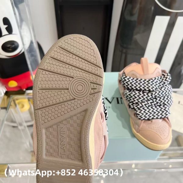AAA+ LANVIN Leather Curba Sneakers Pink Replica Sneakers – 1:1 Best Copy with In-Hand Photos
