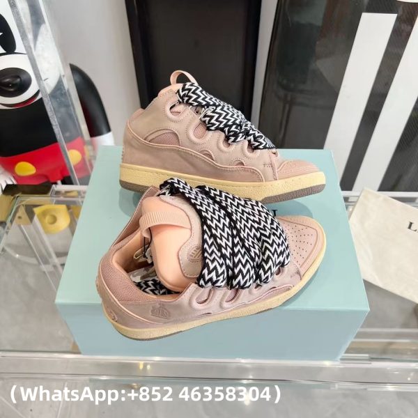 LANVIN Leather Curba Sneakers Pink Replica Sneakers