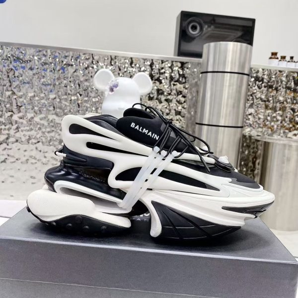 AAA+ BALMAIN Unicorn sneakers in two-tone neoprene and leather Replica | 1:1 Copy with In-Hand Pics