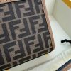 AAA+ Fendi Mini Sunshine Shopper Brown FF fabric mini bag Replica | 1:1 Copy with In-Hand Pics