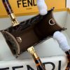 AAA+ Fendi Mini Sunshine Shopper Brown FF fabric mini bag Replica | 1:1 Copy with In-Hand Pics