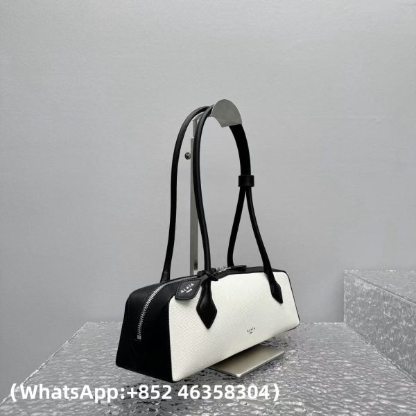 Alaia LE TECKEL MEDIUM BAG IN CANVAS AND NUBUCK