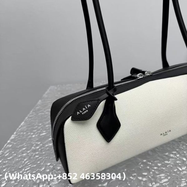 Alaia LE TECKEL MEDIUM BAG IN CANVAS AND NUBUCK