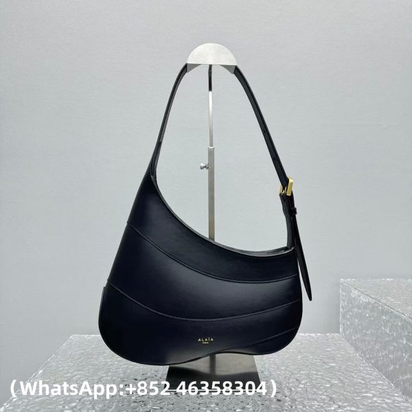 Alaia Wave asymmetric leather shoulder bag