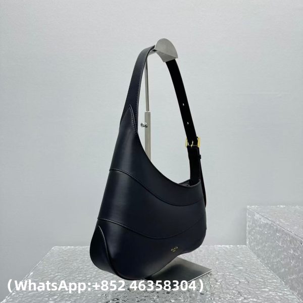 Alaia Wave asymmetric leather shoulder bag