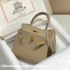 Hermes Mini Kelly 20 Epsom Palm Grain Cowhide Leather Trench Coat Grey Replica Bags