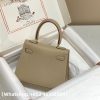 Hermes Mini Kelly 20 Epsom Palm Grain Cowhide Leather Trench Coat Grey Replica Bags
