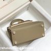 Hermes Mini Kelly 20 Epsom Palm Grain Cowhide Leather Trench Coat Grey Replica Bags