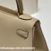 Hermes Mini Kelly 20 Epsom Palm Grain Cowhide Leather Trench Coat Grey Replica Bags