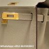 Hermes Mini Kelly 20 Epsom Palm Grain Cowhide Leather Trench Coat Grey Replica Bags