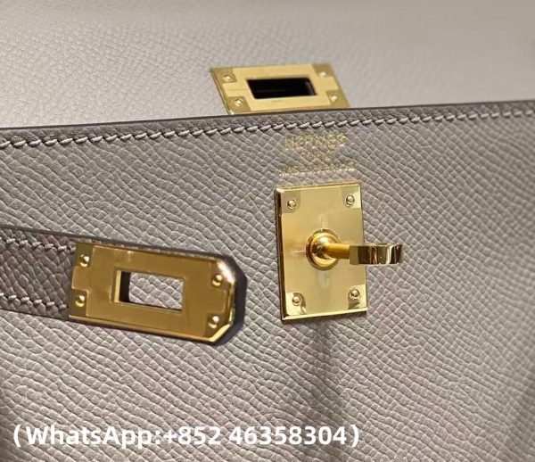 Hermes Kelly Mini Kelly Epsom Leather M8 in Asphalt Grey Replica Bags