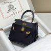 Hermes Mini Kelly Sellier 20 Noir Epsom Gold Replica Bags