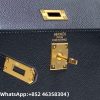 Hermes Mini Kelly Sellier 20 Noir Epsom Gold Replica Bags
