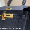 Hermes Mini Kelly Sellier 20 Noir Epsom Gold Replica Bags