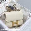 Replica Hermes Milkshake Platinum Buckle Epsom Leather Constance 18