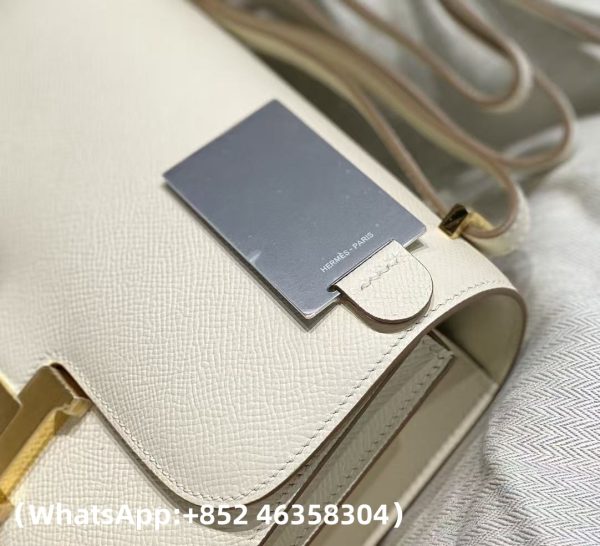 Replica Hermes Milkshake Platinum Buckle Epsom Leather Constance 18